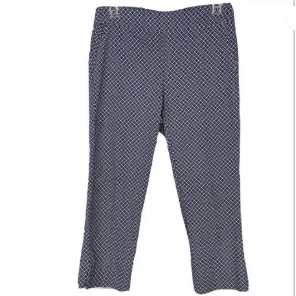 Cynthia Rowley Mid Rise Blue Print Capri Pants